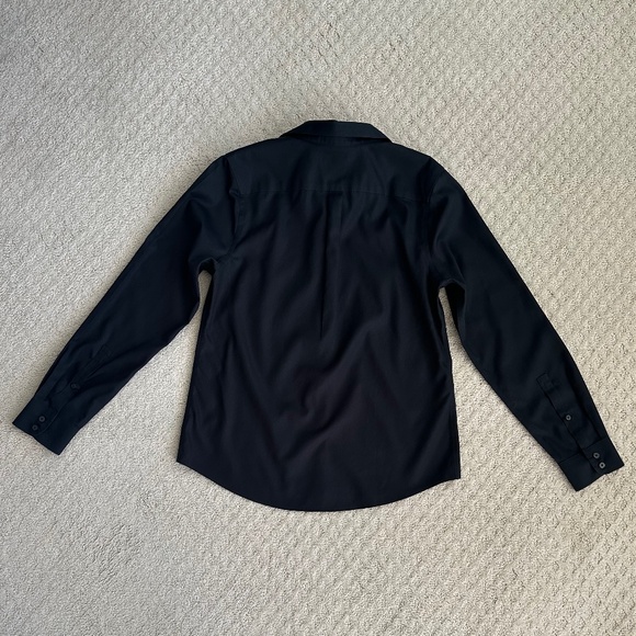 UNTUCKit Women's 100% Cotton Long Sleeve Button-Down Blouse Black 6 Classic - Picture 6 of 10